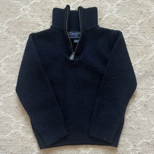 Oscar de la Renta Kids Navy Quarter Zip-Up Sweater